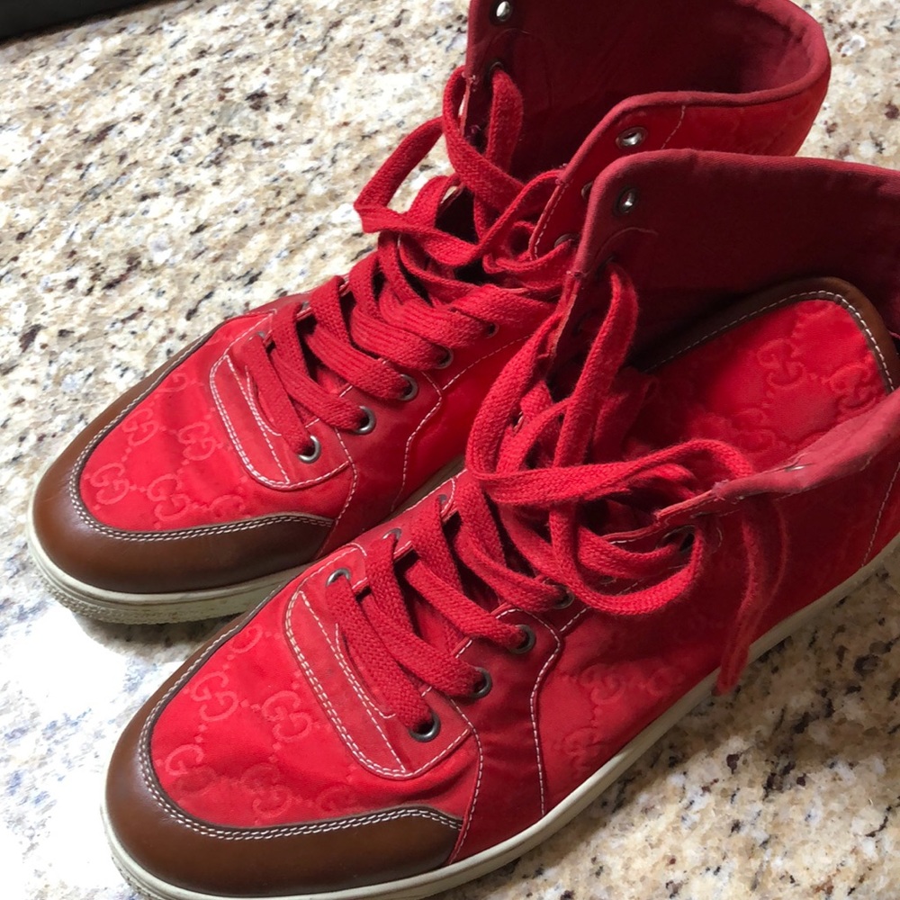 Red Gucci sneakers